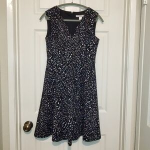 Wisp Womens Fit & Flare Dress Size 4 Multicolor Splatter Print V Neck Sleeveless